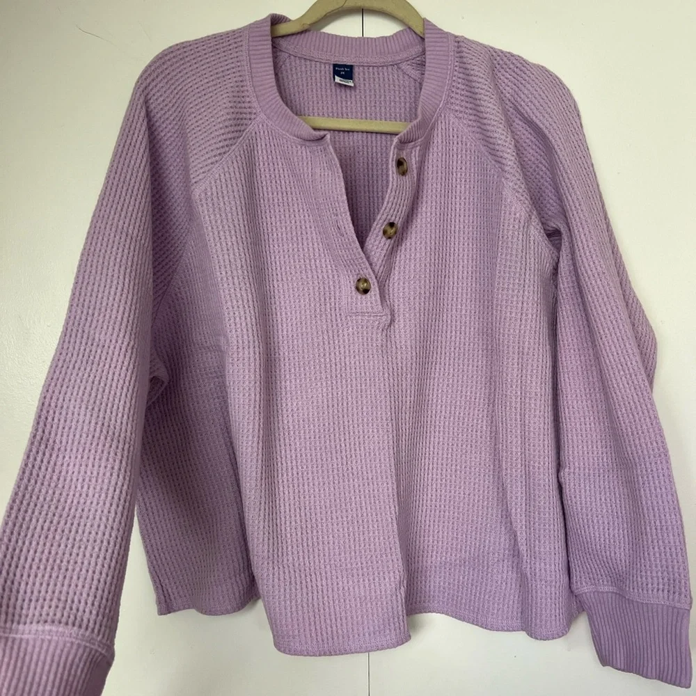 Lavender Waffle Knit Sweater - Picture 2 of 3